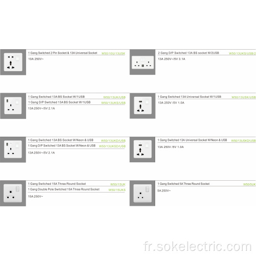 1 prise RJ11 TEL blanc